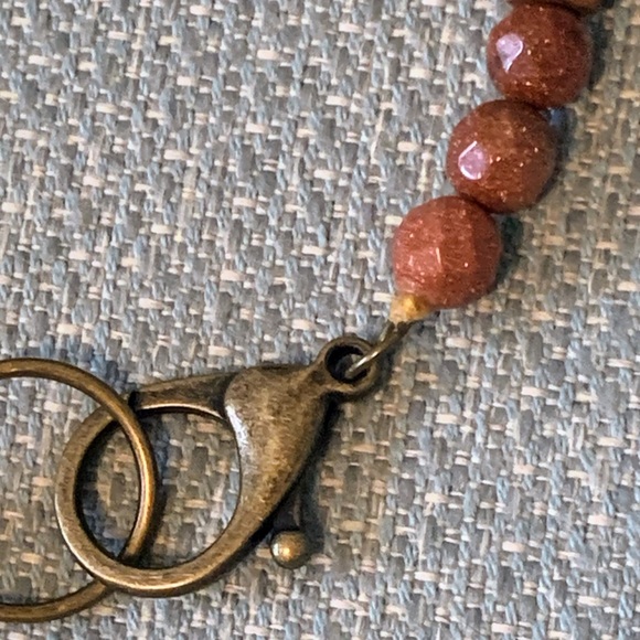 Boho Necklace Turquoise Goldstone Ceramic Cowry - Picture 4 of 7